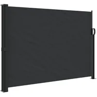 vidaXL Seitenmarkise Ausziehbar Schwarz 140x600 cm