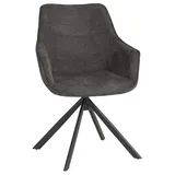 Esszimmerstuhl San Carlo dark grey drehbar Drehstuhl Küchenstuhl Metallgestell