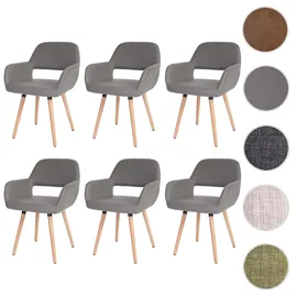 MCW Esszimmerstuhl A50 II Kunstleder grau 6er Set