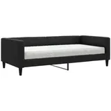 vidaXL Bett Tagesbett mit Matratze Schwarz 100x200 cm Stoff schwarz 200 cm x 100 cm