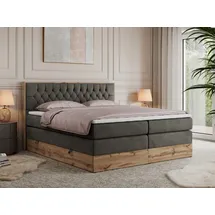 MKS Meble Boxspringbett Amore King 160/200 Dunkelgrau Velvet - H3
