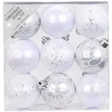 Magic 9 Weihnachtskugeln 6cm Kunststoff Christbaumkugeln Weihnachtsbaumkugeln Weiß
