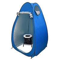 24ocean WC Klo-Set – Klapptoilette mit Pop-Up Zelt Duschzelt Umkleidezelt, Farbe:Blau/Weiß, Ausführung:Einweg 30 Beutel