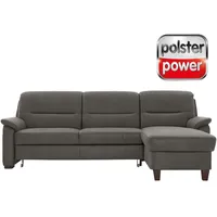 polsterpower Ecksofa - Belle grey - mit Funktionspaket - Recamiere rechts Sofa