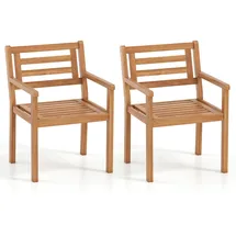 Fantask Gartenstuhl Gartensessel 56 x 56 x 180 cm beige 2 St.