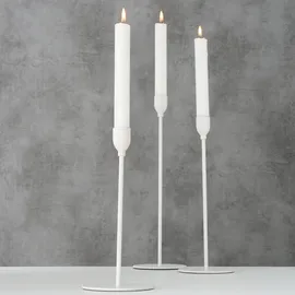 Boltze Kerzenständer-Set Malte Metall Weiß