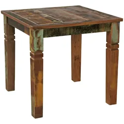 Kadima Design Esstisch `Diana`: Landhaus-Stil, Massivholz, rustikal, stabil, pflegeleicht. Beige, 80x80x76 cm