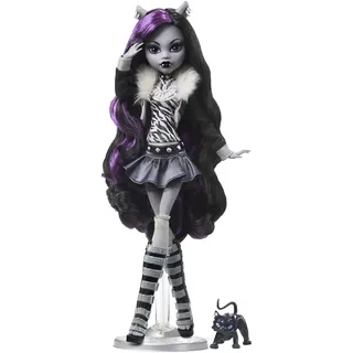Monster High B&W Clawdeen Wolf in Schwarzweiß, - Sammlerstück - Gruselige Modepuppe