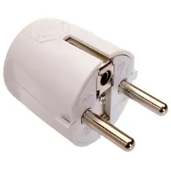Schutzkontakt-Winkelstecker, weiß doppelter Schutz kontakt max. Querschnitt 1,5mm2 230V/16A, IP20