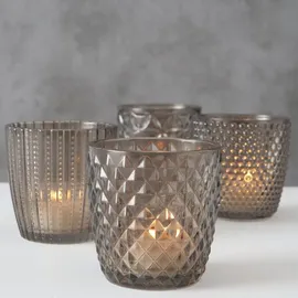 Boltze Windlicht Marilu Glas grau