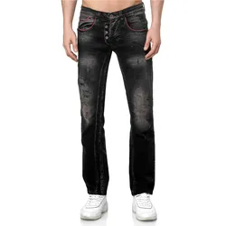 Bequeme Jeans RUSTY NEAL, Herren, Gr. 31, Länge 34, schwarz, 99% Baumwolle, 1% Elasthan, unifarben, casual, Jeans, in geradem Schnitt