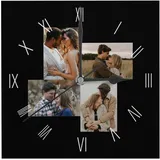 Personalisierte Foto Wanduhr, Personalisierte Quadratische Uhr mit Foto Text, Benutzerdefiniert Wanduhren mit Foto zum Küche Schlafzimmer Wohnzimmer, Jahrestag Geburtstag Hochzeits Dekorative Geschenk