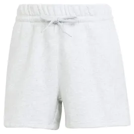 adidas Damen Essentials SMALL Logo Feel Cozy Shorts, Light Grey Heather/White, L