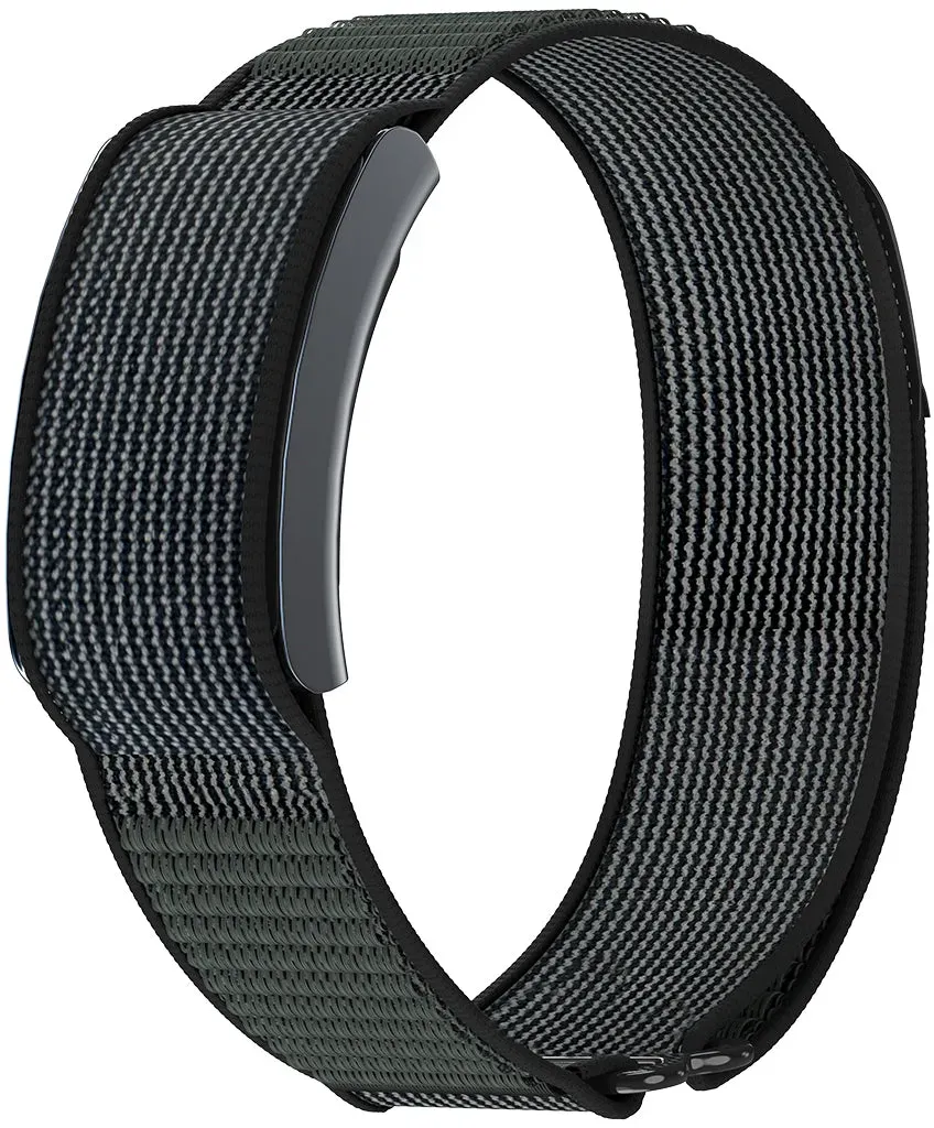 Strap-it Amazfit Helio Strap Armband Nylon für Amazfit Helio Strap - Schwarz/grau - Klettverschluss