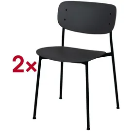 meet by paperflow Bistrostuhl SOHO Kunststoff schwarz 2er-Set