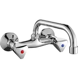 BADLAND Waschtischarmatur Wasserhahn Wand NORM Mischbatterie für Badezimmer in Chrom