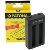 PATONA Ladegerät Dual Micro USB/USB-C Input (5V / 2,1A) für IS360X2B Akku kompatibel mit Insta360 One X2 Insta 360 Action Cam