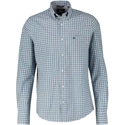 Langarmhemd LERROS "LERROS Langarmhemd, kariert", Herren, Gr. 6XL, extraweit, blau (sky blau), 100% Baumwolle, Langarm, Hemden