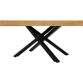 home collective Esstisch ausziehbar mit Metallgestell für 6 bis 8 Personen Holzoptik, robuste Tischplatte, 140-170 × 70 cm (LxB) | Braun