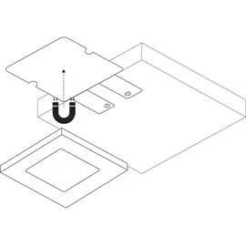 L&S LED Aufbauleuchte 2 Kunststoff 0,5 cm inkl. Leuchtmittel grau