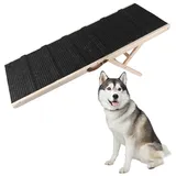 BommJokker Hunderampe Länge 130cm Einstellbar 35-75cm Höhe des 7 Gangs Hundetreppe für Bett oder Sofa aus Holz Katzen Rampe Hundeleiter Auffahrrampe für Haustiere mit Anti-rutsch max80kg Sicher (L)