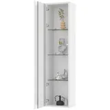 Fine Life Pro Eckvitrine Multifunktionale Vitrine 40x29x170cm Weiß mit Glastrennwand