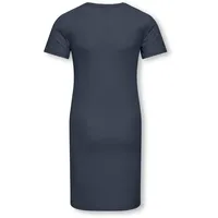 KIDS ONLY Strickkleid KIDS ONLY "KOGNELLA S/S DRESS VD JRS", Mädchen, Gr. 134/140, N-Gr, ombre blau, Jersey, Obermaterial: 65% Polyester, 30% Viskose, 5% Elasthan, unifarben, figurumspielend, Rundhals, Kleider Strickkleid, mit Rundhals-Ausschnitt und kurzem Arm