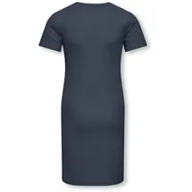 KIDS ONLY Strickkleid KIDS ONLY "KOGNELLA S/S DRESS VD JRS", Mädchen, Gr. 134/140, N-Gr, ombre blau, Jersey, Obermaterial: 65% Polyester, 30% Viskose, 5% Elasthan, unifarben, figurumspielend, Rundhals, Kleider Strickkleid, mit Rundhals-Ausschnitt und kurzem Arm