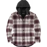 CARHARTT Flannel-Fleece, Kapuzen-Hemd/Jacke Dunkelgrün (Elm)