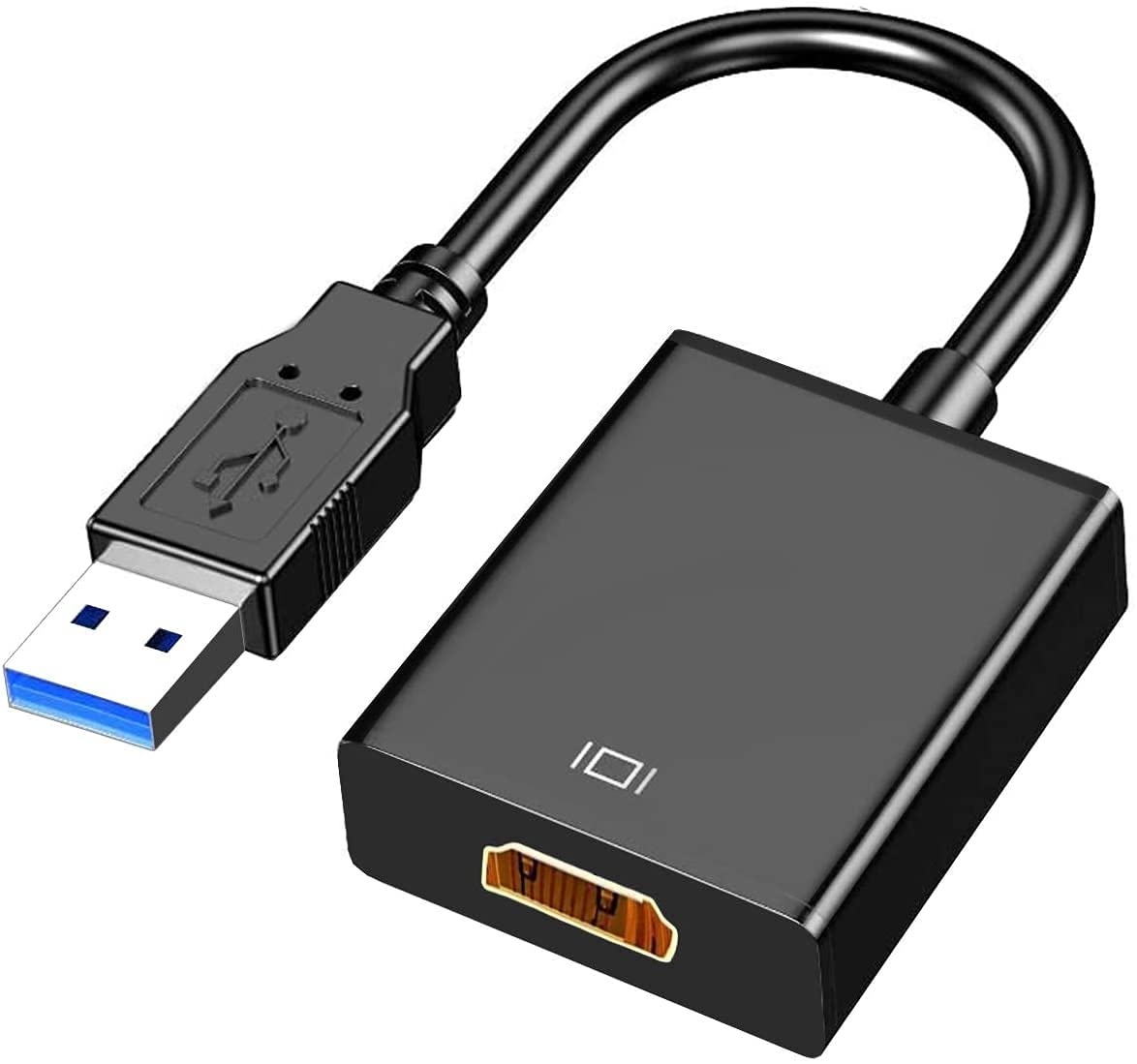 USB zu HDMI Adapter,USB 3.0/2.0 zu HDMI Adapter Konverter,HD 1080P Video Grafikkabel Konverter für PC, Laptop HDTV TV kompatibel mit Windows XP/7/8/8.1/10(NOT Für Vista, Linux, Chrome,Mac os)
