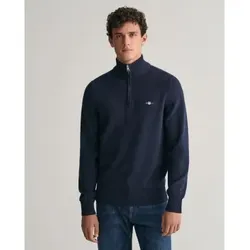 Gant für Herren. 8030170 Baumwollpulli mit halbem Reißverschluss Lässig marineblau (XL), Baumwolle, Langarm