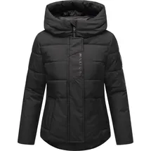 Marikoo Damen Winter Jacke gesteppt Teddyfell gefüttert Steppjacke mit Kapuze - Recyceltes Obermaterial Elira