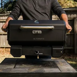 MasterBuilt tragbarer Holzkohlegrill und Smoker schwarz