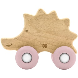Kikkaboo Beißring Igel Holzspielzeug mit Silikonbeißring Buchenholz weiche Form rosa