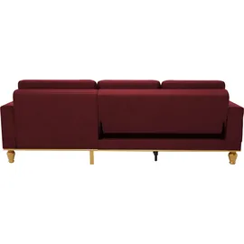 sit&more Ecksofa »Orient 5 L-Form« mit Strass-Stein, wahlweise mit Bettfunktion und Bettkasten rot
