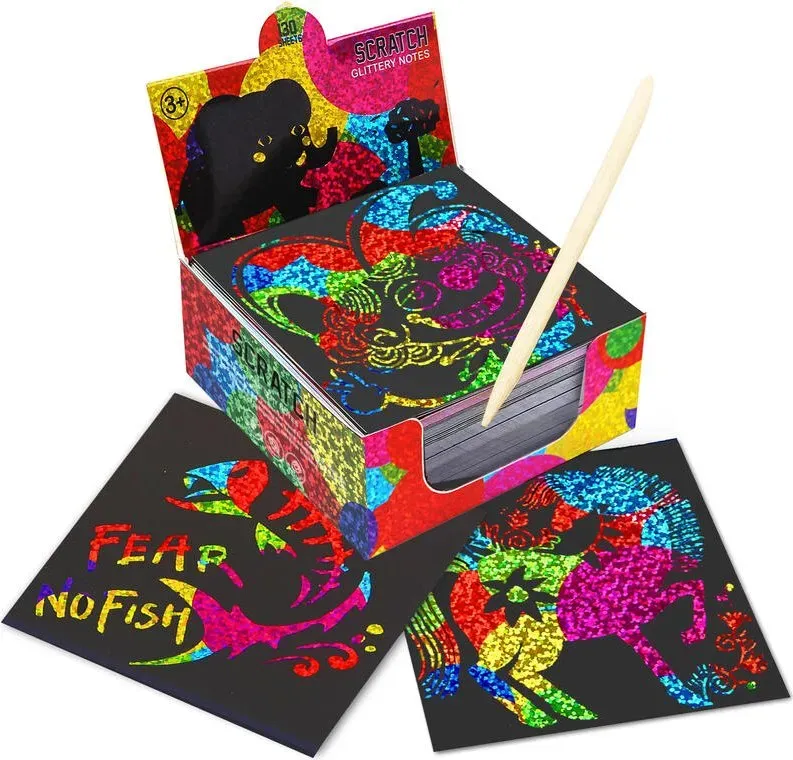 Jar Melo Scratch-Art-Notizblätter-Set – Regenbogen
