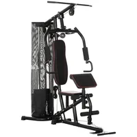 Homcom Kraftstation, Multifunktionale Fitnessstation mit 45 kg Gewichtsblöcken