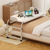 Klein überbetttisch Auf Rollen,überbetttisch Mit Rollen Mobiler Betttisch Tisch Klappbar Rolltisch Betttischen Beistelltisch Für Pflegebett(Color:Weiß+)