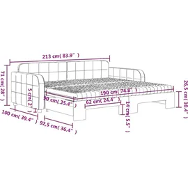 vidaXL Tagesbett 90 x 190 cm Schwarz