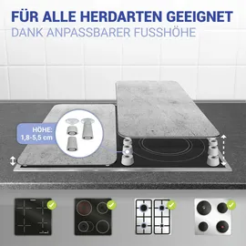 Wenko Herd-Abdeckplatte Universal Modell Beton grau