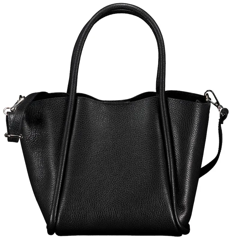 Hausfelder Manufaktur Handtasche mit herausnehmbarem Futteral Schwarz Damen 