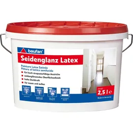 Baufan Wandfarbe Weiß seidenglanz 2,5 l