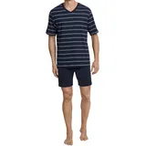 SCHIESSER Herren Schlafanzug kurz V-Ausschnitt, - Nightwear Set, Dunkelblau_159621, M