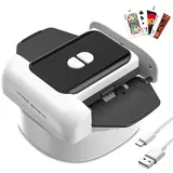 Bibykivn Automatischer Kartenmischer, Kartenmischmaschine Elektrische, 2000 mAh, Mischmaschine Karten für UNO Kartenspiel, Poker, Skip BO, Phase10 für Familienfeiern und Reisen (Weiß-2)
