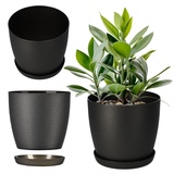 Kadax Matte Blumentopf mit Untersetzer, aus Kunststoff, 30 cm, -
