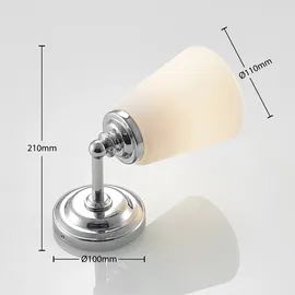 ARCCHIO Wandleuchte, Wandlampe Bad Mahdi (spritzwassergeschützt (Modern) in Chrom aus Glas für Badezimmer - 11 - 21