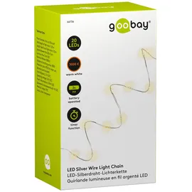 goobay LED-Lichterkette Draht 1,05 m Silber