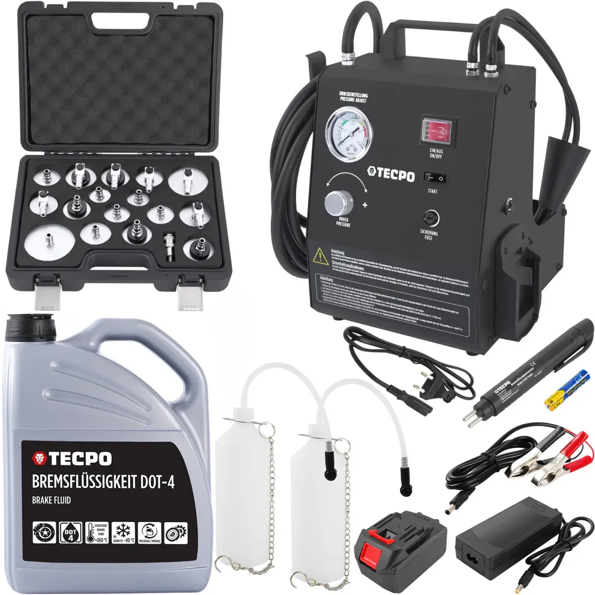 TECPO Elektrisches Bremsen-Entlüftungsgerät + Elektronischer...