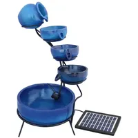 Solar Kaskadenbrunnen mit Akku - Blau