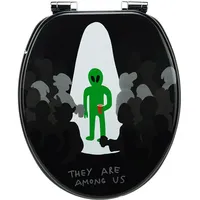 Sanfino WC Sitz Alien Toilettendeckel mit Absenkautomatik aus Holz